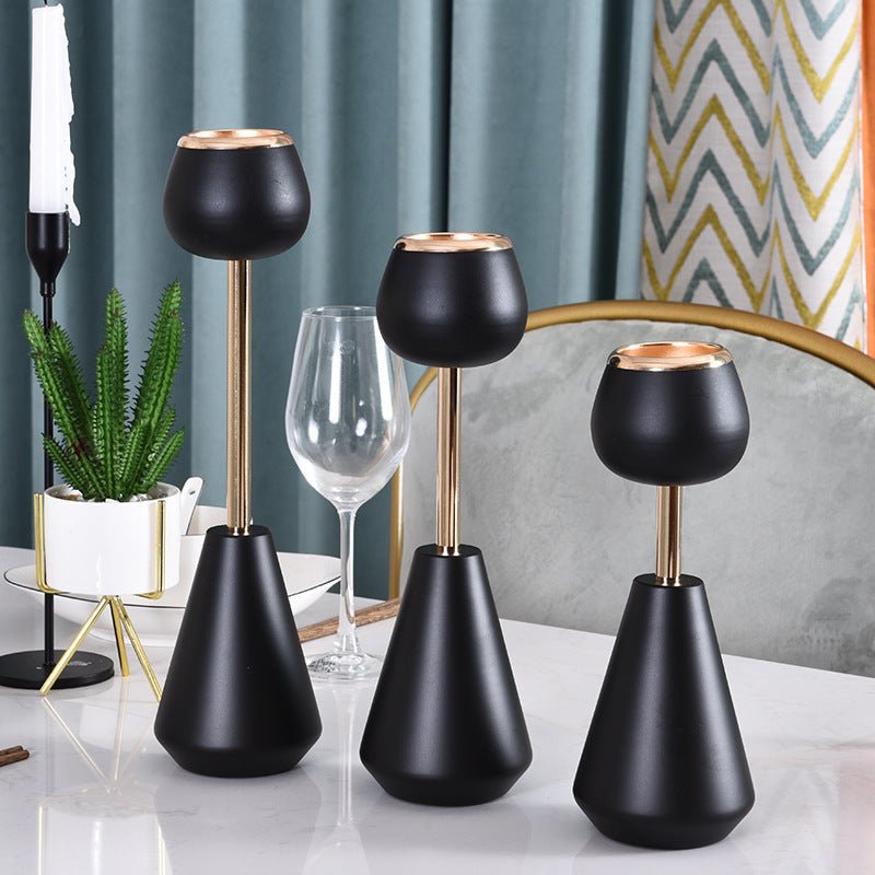 Black Finish Candle Holders